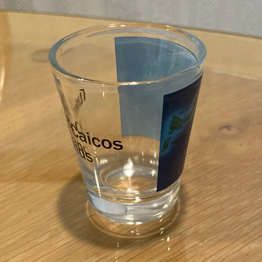 Vintage Y2K Turks and Caicos Islands Souvenir Shot Glass 2.5 inches